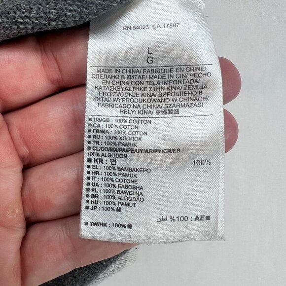 Banana Republic 100% Cotton Men's Pullover Grey Sweater Size L - Picture 9 of 9